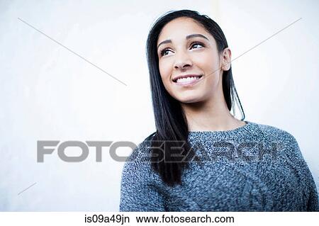 Picture - Close up of woman's smiling face. Fotosearch