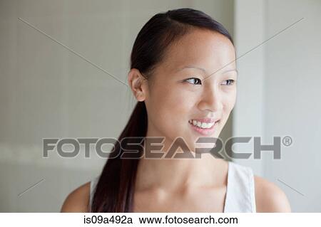 Close up of woman's smiling face View Large Photo Image Stock Image - Close up of woman's smiling face. Fotosearch