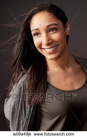 Close up of woman's smiling face View Large Photo Image Stock Image - Close up of woman's smiling face. Fotosearch