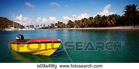 Colorful boat in tropical water View Large Photo Image Stock Image - Colorful boat in tropical water. Fotosearch