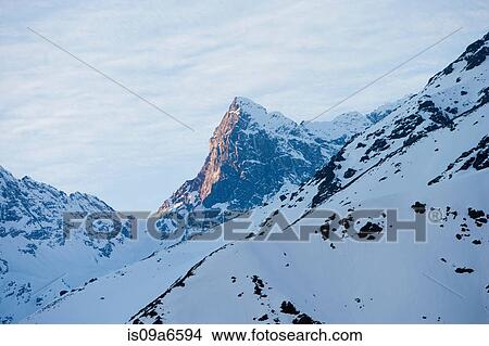 Picture - Aerial view of snowy mountains. Fotosearch