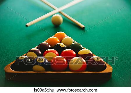 Balls arranged on pool table View Large Photo Image Stock Photograph - Balls arranged on pool table. Fotosearch