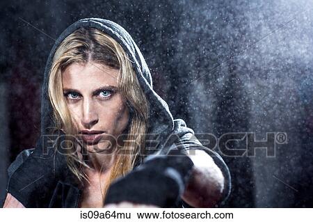 Stock Photograph - Boxer training in gym. Fotosearch