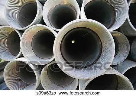 Picture - Close up of pipes at construction site. Fotosearch