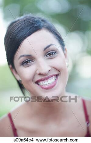 Close up of woman's smiling face View Large Photo Image Picture - Close up of woman's smiling face. Fotosearch