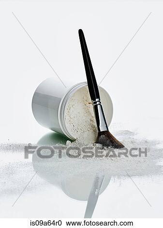 Makeup brush in pile of powder View Large Photo Image Stock Image - Makeup brush in pile of powder. Fotosearch