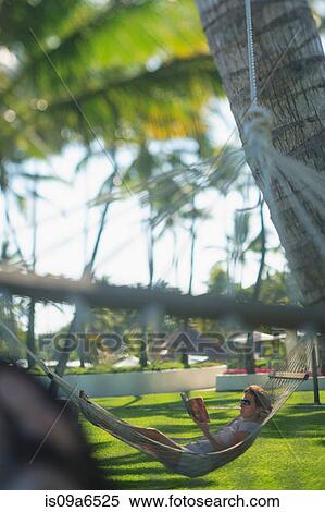 Man in hammock under palm trees View Large Photo Image Stock Photography - Man in hammock under palm trees. Fotosearch