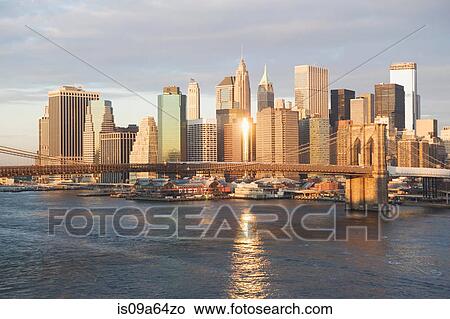 New York City skyline and bridge View Large Photo Image Picture - New York City skyline and bridge. Fotosearch