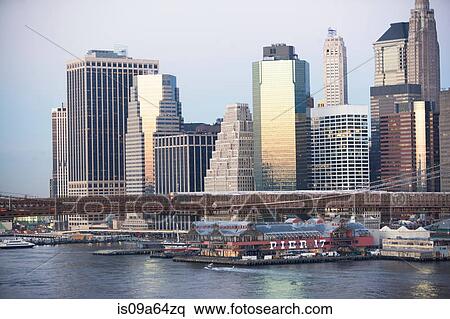 New York City skyline and bridge View Large Photo Image Stock Photography - New York City skyline and bridge. Fotosearch