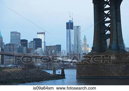 Picture - New York City skyline and bridges. Fotosearch