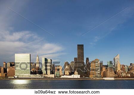 New York City skyline and water View Large Photo Image Stock Photo - New York City skyline and water. Fotosearch