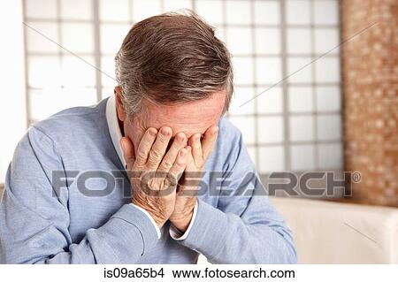 Older man covering face with hands View Large Photo Image Picture - Older man covering face with hands. Fotosearch