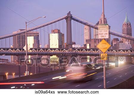Stock Photograph - Time lapse view of New York City traffic. Fotosearch