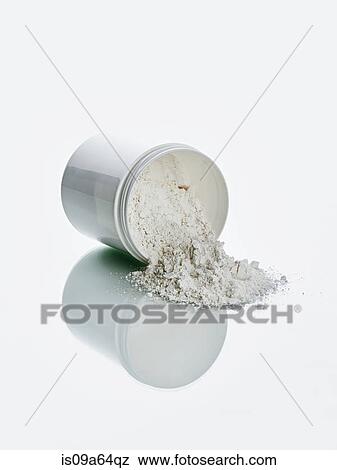 White powder and jar on counter View Large Photo Image Stock Photo - White powder and jar on counter. Fotosearch