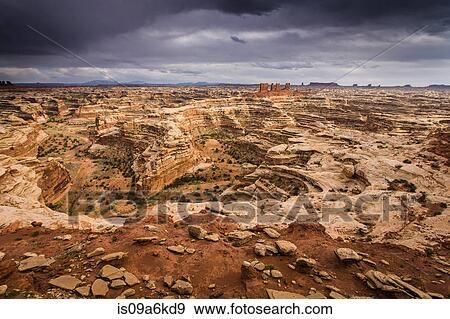 Stock Photo - Aerial view of Maze rock formations. Fotosearch