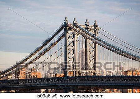 Stock Photo - Bridge and city skyline. Fotosearch