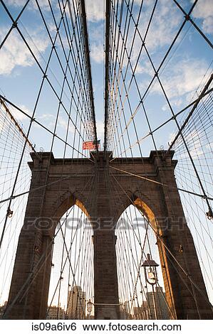 Brooklyn Bridge under blue sky View Large Photo Image Stock Photograph - Brooklyn Bridge under blue sky. Fotosearch