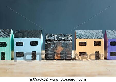 Burned model house on counter View Large Photo Image Stock Image - Burned model house on counter. Fotosearch