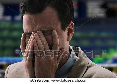 Businessman crying at stock exchange View Large Photo Image Picture - Businessman crying at stock exchange. Fotosearch