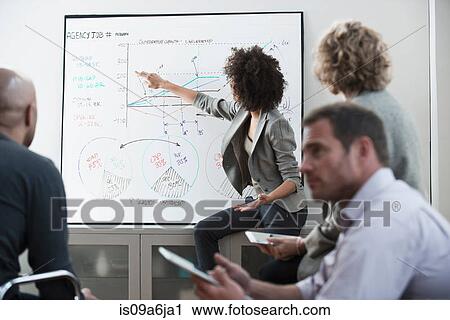 Businesswoman using graph in meeting View Large Photo Image Stock Image - Businesswoman using graph in meeting. Fotosearch
