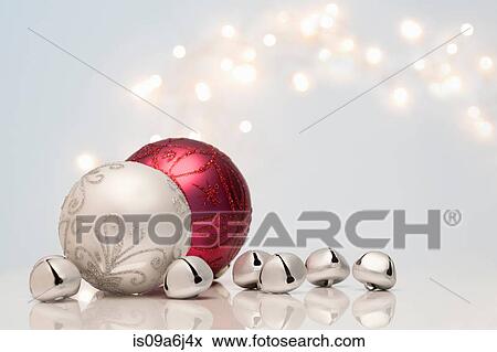 Stock Photo - Christmas decorations and jingle bells. Fotosearch