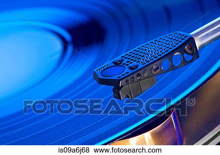 Close up of record in player View Large Photo Image Stock Photo - Close up of record in player. Fotosearch