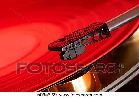 Stock Photo - Close up of record in player. Fotosearch