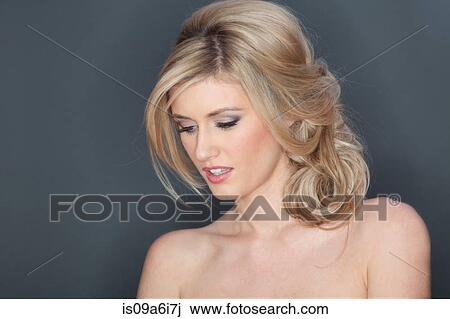Stock Image - Close up of woman's face. Fotosearch