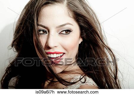 Close up of woman's smiling face View Large Photo Image Stock Image - Close up of woman's smiling face. Fotosearch