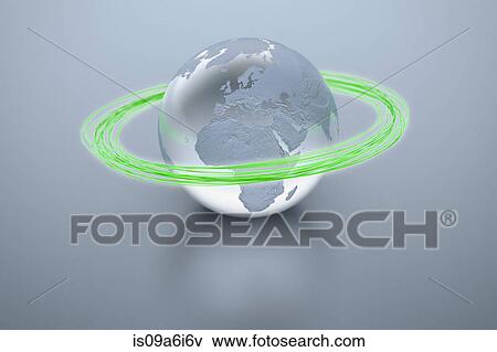 Colorful rings around silver globe View Large Photo Image Stock Photo - Colorful rings around silver globe. Fotosearch