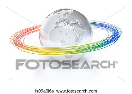 Colorful rings around silver globe View Large Photo Image Stock Photograph - Colorful rings around silver globe. Fotosearch