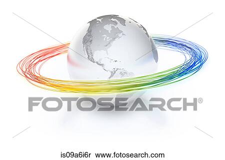 Colorful rings around silver globe View Large Photo Image Stock Photography - Colorful rings around silver globe. Fotosearch