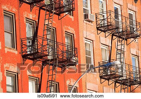 Fire exits on apartment buildings View Large Photo Image Stock Image - Fire exits on apartment buildings. Fotosearch