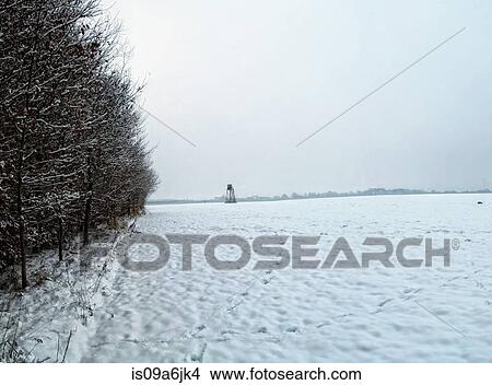 Footprints in snowy rural field View Large Photo Image Picture - Footprints in snowy rural field. Fotosearch