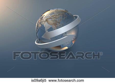 Illustration of arrows and silver globe View Large Photo Image Stock Photography - Illustration of arrows and silver globe. Fotosearch
