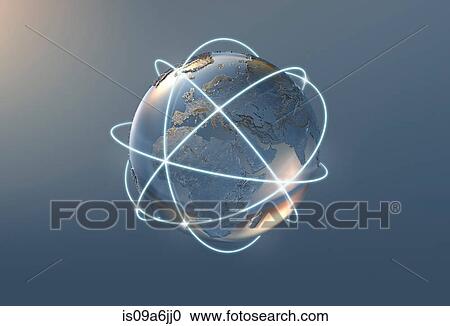 Illustration of lines and silver globe View Large Photo Image Stock Image - Illustration of lines and silver globe. Fotosearch