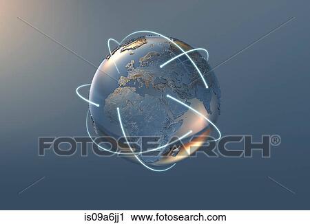 Illustration of lines and silver globe View Large Photo Image Stock Image - Illustration of lines and silver globe. Fotosearch