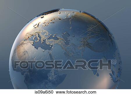 Illustration of silver globe View Large Photo Image Stock Image - Illustration of silver globe. Fotosearch