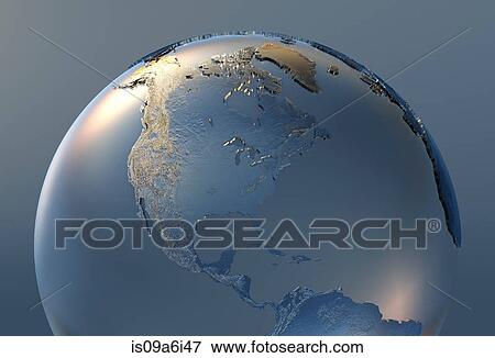 Stock Photo - Illustration of silver globe. Fotosearch