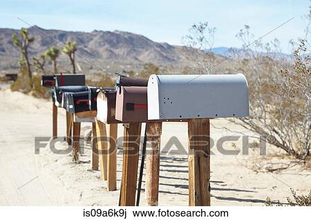 Mailboxes in dry rural landscape View Large Photo Image Stock Image - Mailboxes in dry rural landscape. Fotosearch