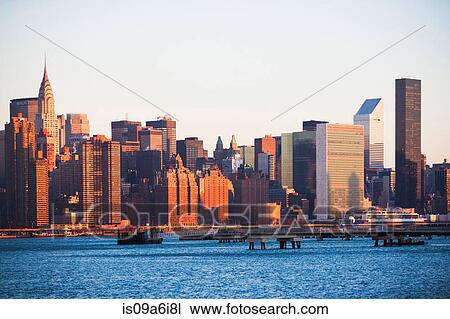 Stock Image - New York City skyline and waterfront. Fotosearch