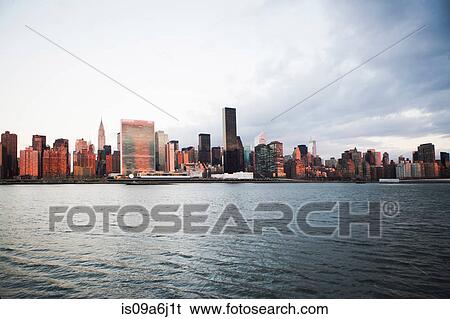 Stock Photograph - New York City skyline and waterfront. Fotosearch