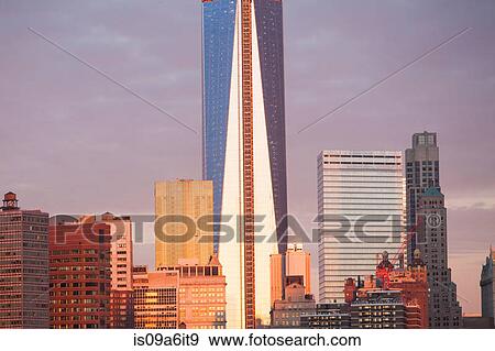 Stock Photo - New York City skyline at sunset. Fotosearch