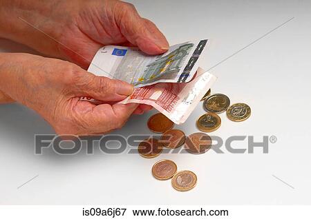 Older woman counting Euros View Large Photo Image Stock Photo - Older woman counting Euros. Fotosearch
