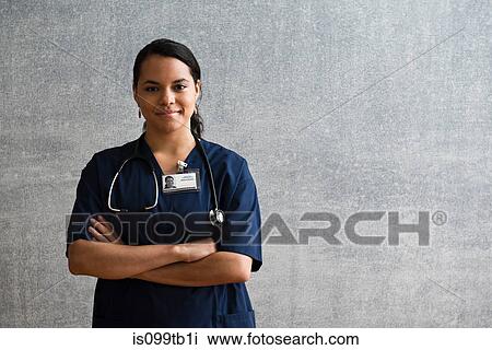 Portrait of a hospital nurse View Large Photo Image Stock Image - Portrait of a hospital nurse. Fotosearch