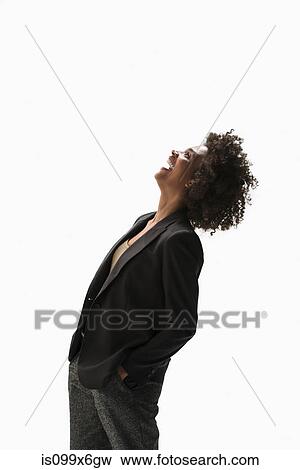 Stock Photo - Portrait of businesswoman laughing. Fotosearch