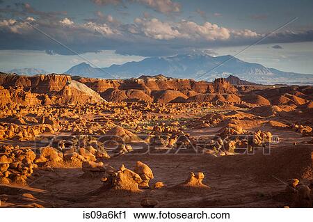 Stock Image - Rock formations in dry landscape. Fotosearch