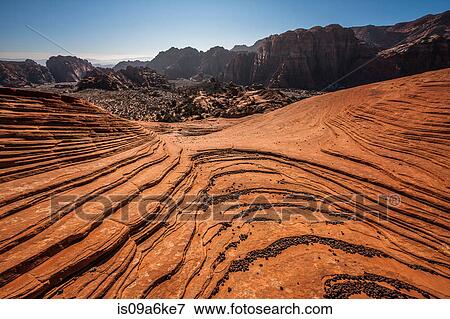 Stock Photo - Terraced formations in Snow Canyon park. Fotosearch