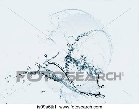 Stock Image - Water splashing in air. Fotosearch