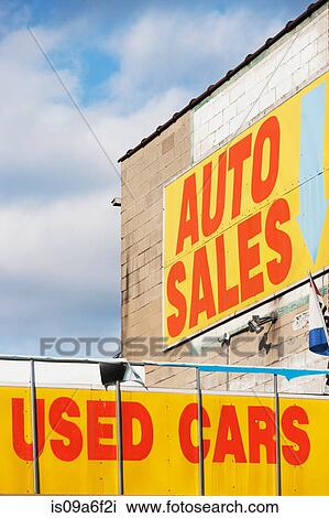 Stock Image - Auto sales sign. Fotosearch